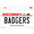 Badgers Wholesale Novelty Sticker Decal