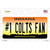 Number 1 Colts Fan Wholesale Novelty Sticker Decal