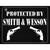 Protected by Smith and Wesson Wholesale Novelty Rectangle Sticker Decal