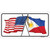 Philippines US Crossed Flag Wholesale Novelty Sticker Decal