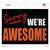 Sorry We Are Awesome Wholesale Novelty Rectangle Sticker Decal