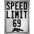 Speed Limit 69 Wholesale Novelty Rectangle Sticker Decal