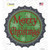 Merry Christmas Green Wood Wholesale Novelty Bottle Cap Sticker Decal