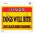 Dogs Will Bite Yellow Wholesale Novelty Rectangular Sticker Decal