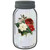 Red And White Flowers With Notes Wholesale Novelty Mason Jar Sticker Decal
