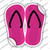 Pink Solid Wholesale Novelty Flip Flops Sticker Decal