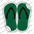 Green Solid Wholesale Novelty Flip Flops Sticker Decal