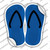Blue Solid Wholesale Novelty Flip Flops Sticker Decal