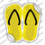 Yellow Solid Wholesale Novelty Flip Flops Sticker Decal
