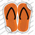 Orange Solid Wholesale Novelty Flip Flops Sticker Decal