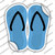 Light Blue Solid Wholesale Novelty Flip Flops Sticker Decal