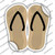 Gold Solid Wholesale Novelty Flip Flops Sticker Decal