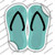 Mint Solid Wholesale Novelty Flip Flops Sticker Decal