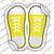 Yellow Solid Wholesale Novelty Shoe Outlines Sticker Decal