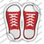 Red Solid Wholesale Novelty Shoe Outlines Sticker Decal