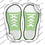 Lime Green Solid Wholesale Novelty Shoe Outlines Sticker Decal
