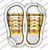 Yellow Plad Wholesale Novelty Shoe Outlines Sticker Decal