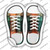 Orange|Teal Plad Wholesale Novelty Shoe Outlines Sticker Decal