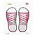 Pink Plad Wholesale Novelty Shoe Outlines Sticker Decal