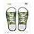 Green Leaves Camo Wholesale Novelty Shoe Outlines Sticker Decal