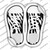 Zebra Print Wholesale Novelty Shoe Outlines Sticker Decal