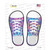 Pink|Blue Sparkles Wholesale Novelty Shoe Outlines Sticker Decal