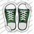 Green Glitter Pattern Wholesale Novelty Shoe Outlines Sticker Decal