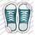 Aqua Scales Wholesale Novelty Shoe Outlines Sticker Decal