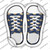 Fishes Navy Blue Wholesale Novelty Shoe Outlines Sticker Decal