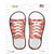 Pink|Tan Sun Rays Wholesale Novelty Shoe Outlines Sticker Decal