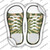 Green|Tan Sun Rays Wholesale Novelty Shoe Outlines Sticker Decal