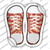 Red|Tan Sun Rays Wholesale Novelty Shoe Outlines Sticker Decal