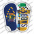 NY Flag|Sabres Strip Art Wholesale Novelty Flip Flops Sticker Decal