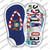MI Flag|Red Wings Strip Art Wholesale Novelty Flip Flops Sticker Decal