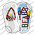 IL Flag|Bears Strip Art Wholesale Novelty Flip Flops Sticker Decal