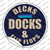 Decks Docks and Flip Flops Wholesale Novelty Circle Sticker Decal