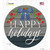 Happy Holidays Bow Wholesale Novelty Circle Sticker Decal