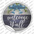 Welcome Yall Bow Wreath Wholesale Novelty Circle Sticker Decal