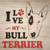 Love My Bull Terrier Wholesale Novelty Square Sticker Decal