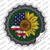 Sunflower Half American Flag Wholesale Novelty Bottle Cap Sticker Decal