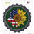 Sunflower Half American Flag Wholesale Novelty Bottle Cap Sticker Decal