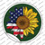 Sunflower Half American Flag Wholesale Novelty Circle Sticker Decal