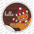 Gingerbread Man Says Hello Wholesale Novelty Circle Sticker Decal