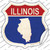 Illinois Silhouette Wholesale Novelty Highway Shield Sticker Decal