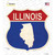 Illinois Silhouette Wholesale Novelty Highway Shield Sticker Decal