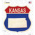 Kansas Silhouette Wholesale Novelty Highway Shield Sticker Decal