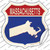 Massachusetts Silhouette Wholesale Novelty Highway Shield Sticker Decal