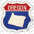 Oregon Silhouette Wholesale Novelty Highway Shield Sticker Decal