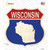 Wisconsin Silhouette Wholesale Novelty Highway Shield Sticker Decal