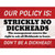 Strictly No Dickheads Wholesale Novelty Rectangle Sticker Decal